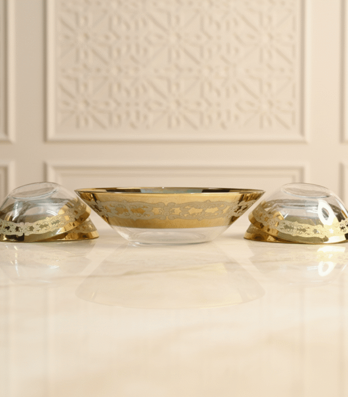 Glamorous Invitation Golden Fruit Set 7Pc (Glass)