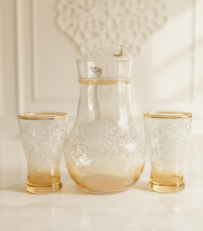 Royal Gold Tint Jug & Glass Set