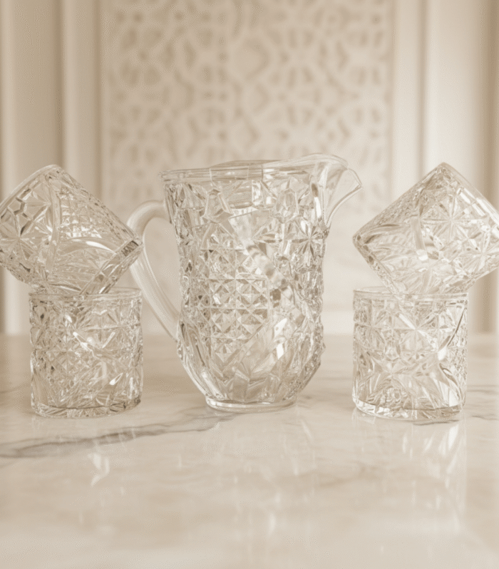 Acrylic Regal Bloom Water Set 7pc (glass 330ml & jug 1300ml)